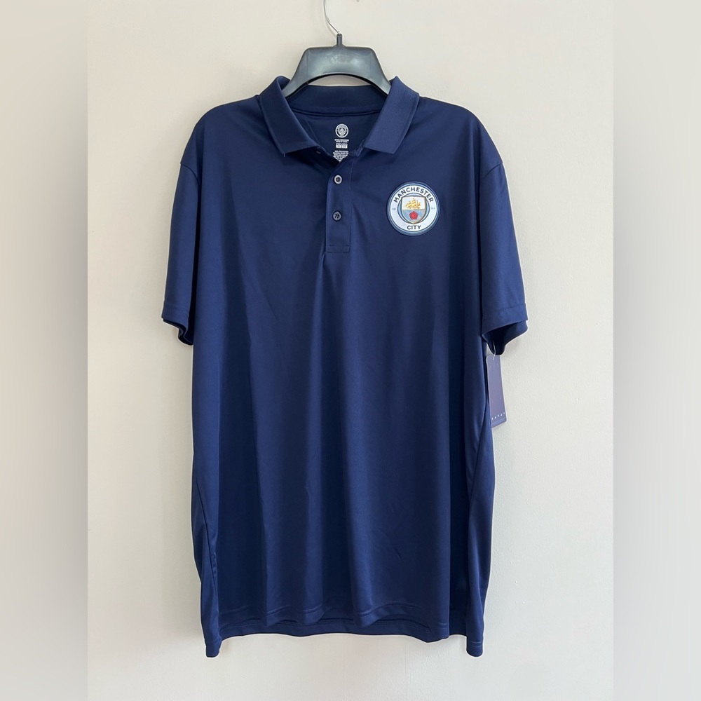 Manchester City NWT Authentic Official Merchandise Statement Polo, Navy Blue, XL